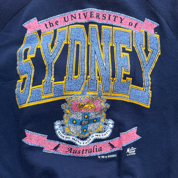 Vintage Navy University of Sydney Crew Neck Sweatshirt Size M - Picture 5 of 6